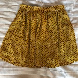 Mossimo Yellow Patterned Skirt